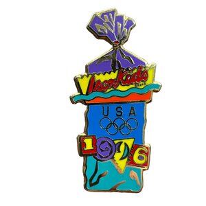 1996 Atlanta USA Olympics Pin Iron Kids Heart Bread Lapel Hat